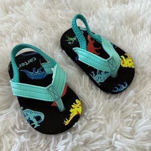Old Navy Baby Dinosaur Flip Flop Sandals Thongs Slippers With Elastic Strap